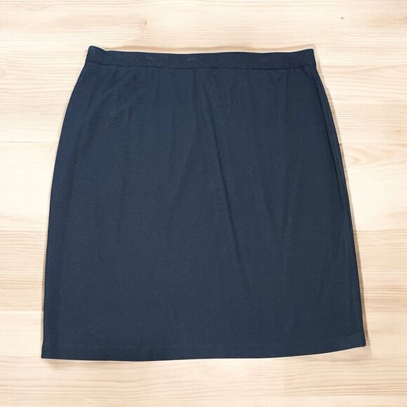 Vintage 80s Black Wool Blend Knit Skirt Size P2X August Max Woman - Picture 1 of 8